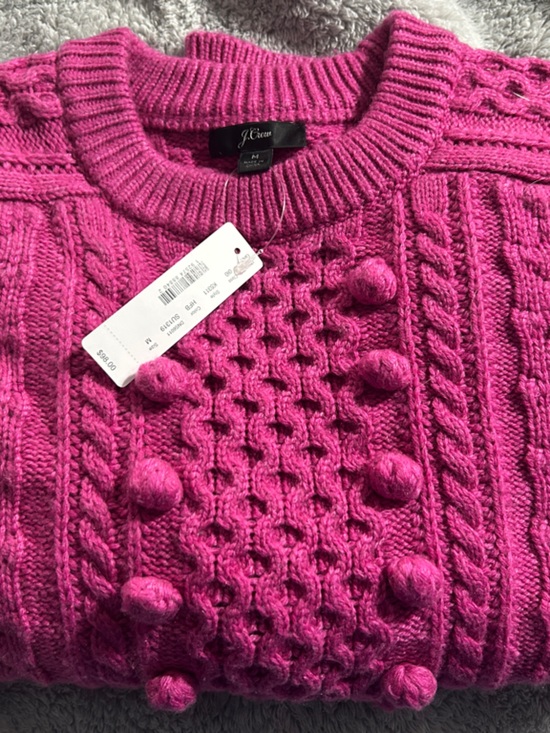 J. Crew Sweaters - J. Crew Pink Cable Knit Crewneck Sweater